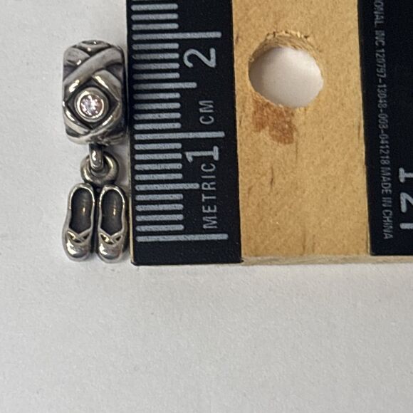 Pandora Ballet Slipper Charm Pink CZ Sterling Silver 790520PCZ - Picture 7 of 7